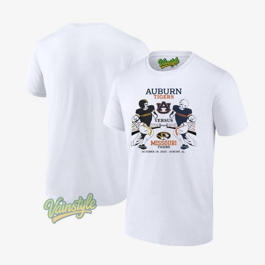 Auburn Tigers Vs Missouri Tigers 2025 Gameday Matchup T-Shirt Auburn Tigers Vs Missouri Tigers 2025 Gameday Matchup T-Shirt