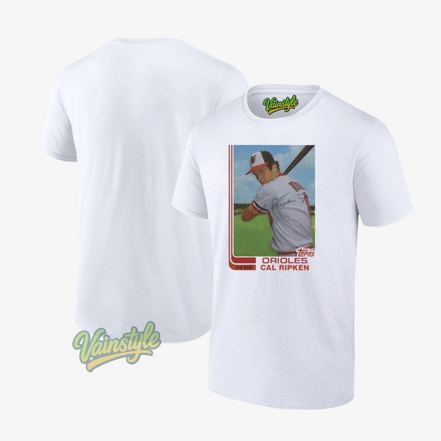 Baltimore Orioles Cal Ripken Jr. Baseball Card Player Mlb Signature T-Shirt Baltimore Orioles Cal Ripken Jr. Baseball Card Player Mlb Signature T-Shirt