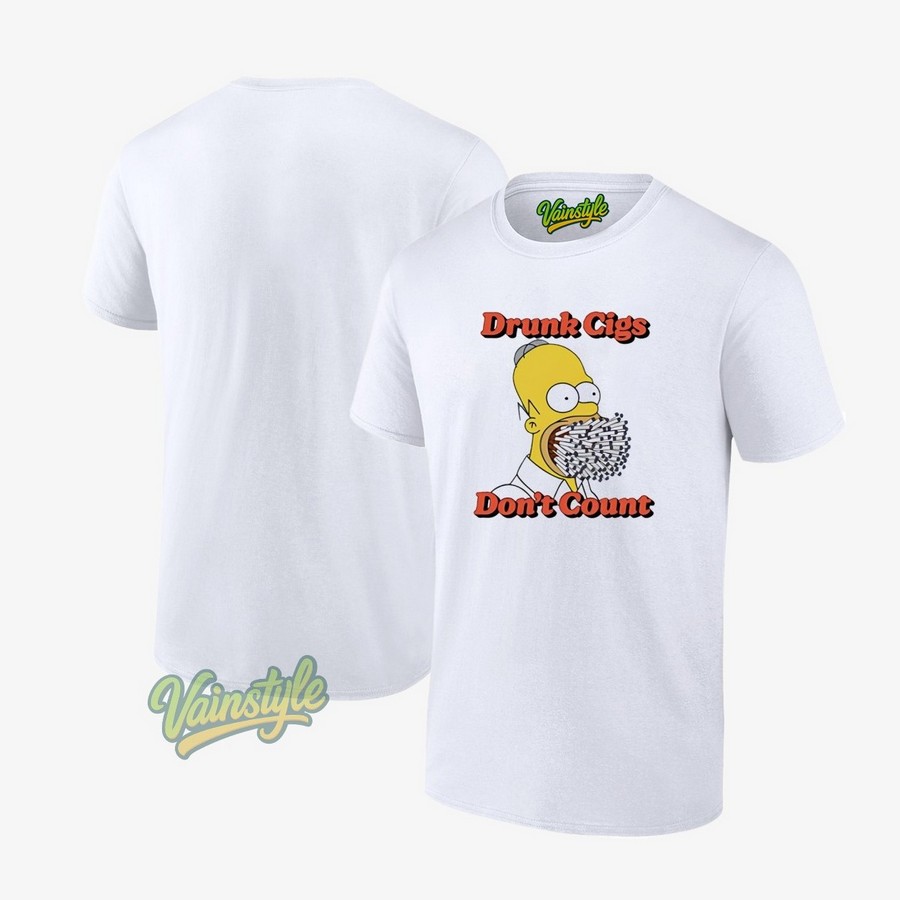 Bart Drunk Cigs Don't Count T-Shirt Bart Drunk Cigs Don't Count T-Shirt