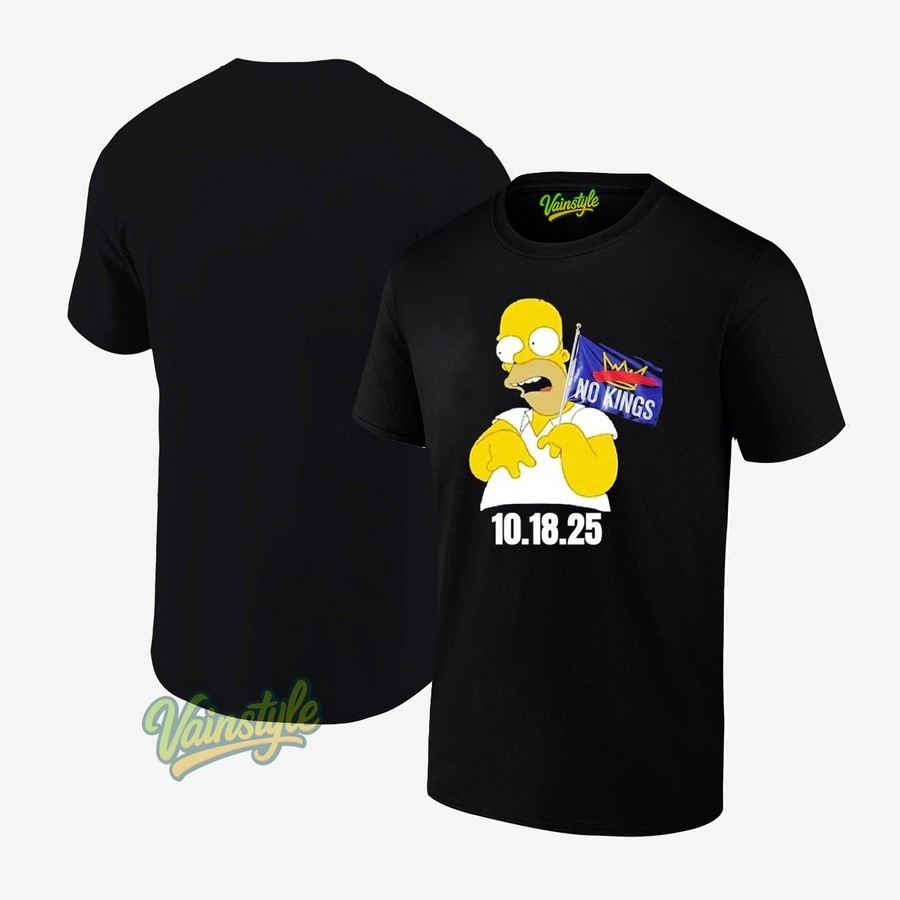 Bart No Kings Flag 10-18-2025 Cartoon T-Shirt Bart No Kings Flag 10-18-2025 Cartoon T-Shirt