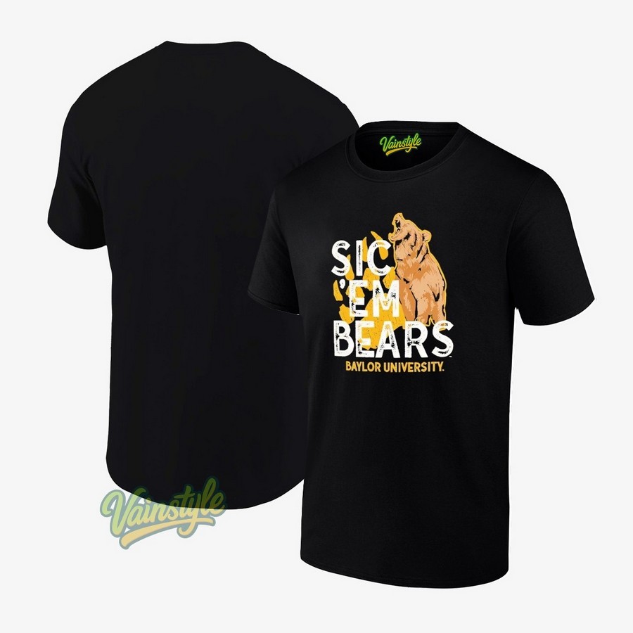 Baylor Bears Olive Sic ’em Bears Roar University Logo T-Shirt