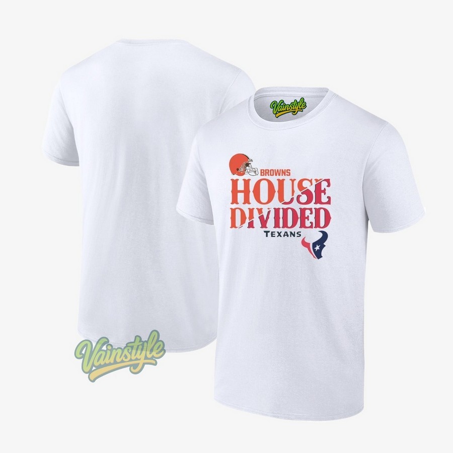 Browns House Divided Cleveland Browns Vs Houston Texans T-Shirt
