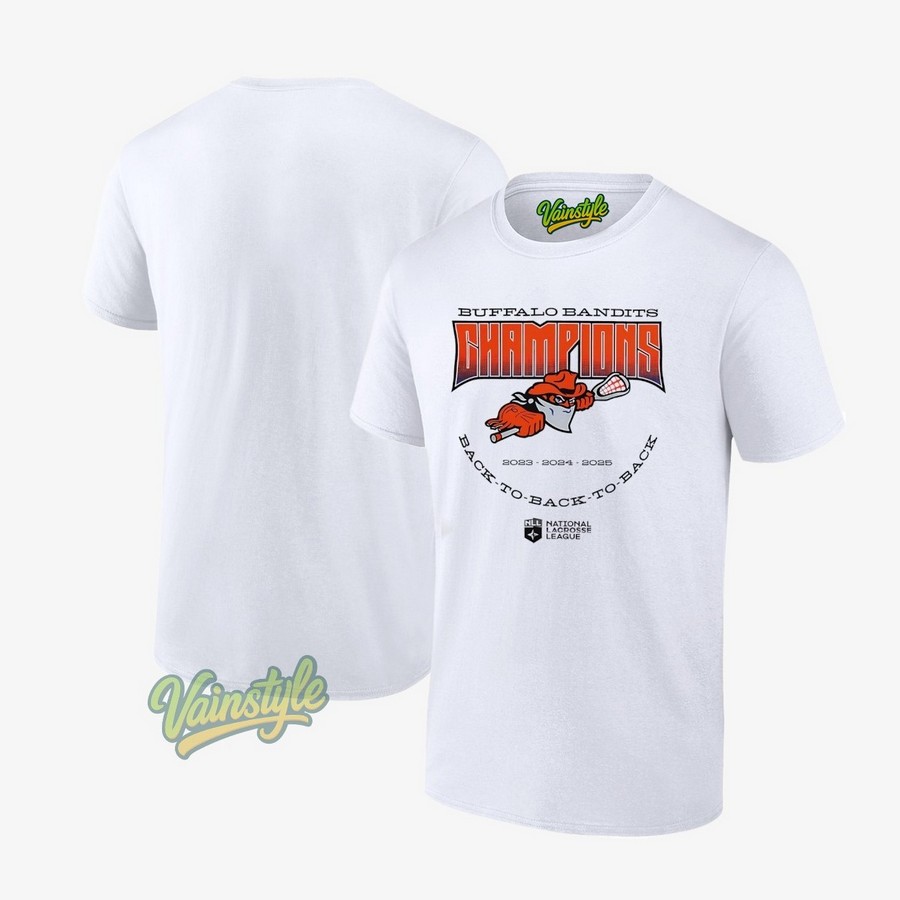 Buffalo Bandits Back To Back To Back Nll Champions 2025 T-Shirt Buffalo Bandits Back To Back To Back Nll Champions 2025 T-Shirt
