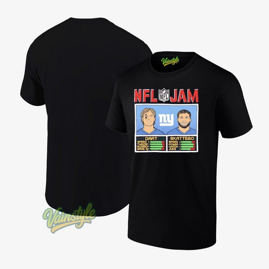 Cam Skattebo And Jaxson Dart New York Giants Nfl Jam 2025 T-Shirt Cam Skattebo And Jaxson Dart New York Giants Nfl Jam 2025 T-Shirt