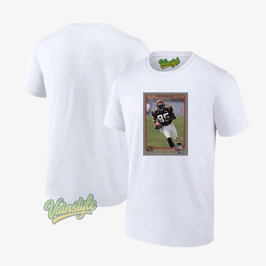 Chad Ochocinco Cincinnati Bengals Ash 2001 Topps Player Card Logo T-Shirt Chad Ochocinco Cincinnati Bengals Ash 2001 Topps Player Card Logo T-Shirt