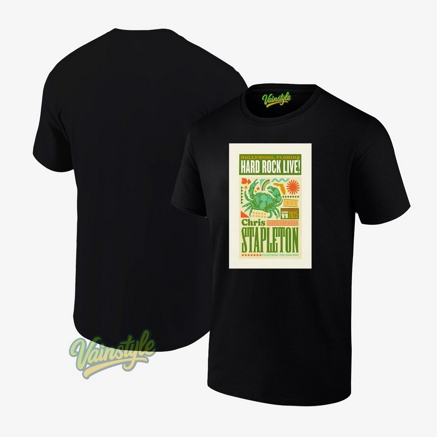 Chris Stapleton Hollywood Fl Tour 2025 Poster T-Shirt Chris Stapleton Hollywood Fl Tour 2025 Poster T-Shirt