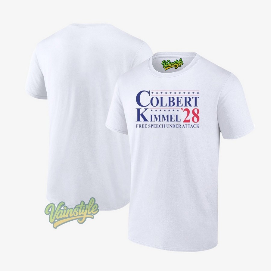 Colbert Kimmel 2028 Free Speech Under Attack T-Shirt Colbert Kimmel 2028 Free Speech Under Attack T-Shirt