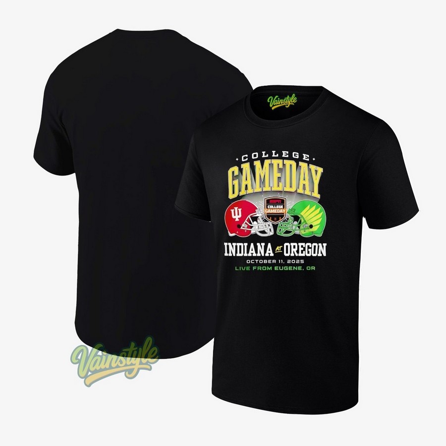 College Gameday Indiana Hoosiers Vs Oregon Ducks Live From Eugene Or T-Shirt College Gameday Indiana Hoosiers Vs Oregon Ducks Live From Eugene Or T-Shirt