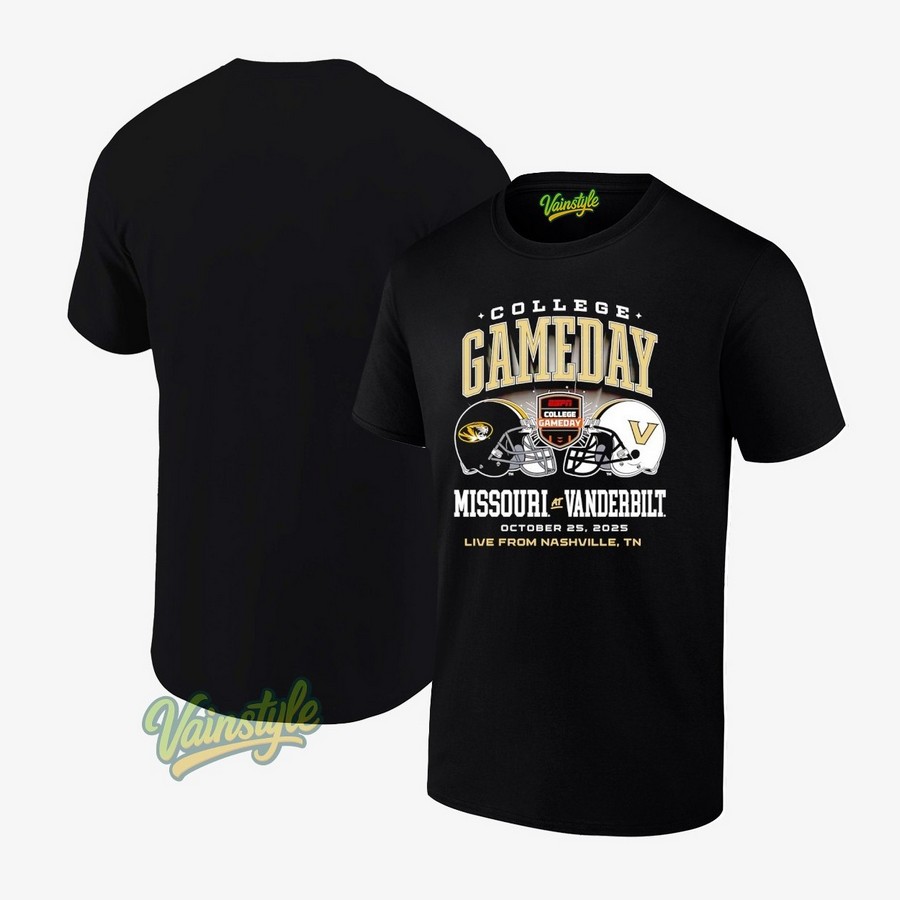 College Gameday Missouri Tigers Vs Vanderbilt Commodores Live From Nashville Tn 2025 T-Shirt College Gameday Missouri Tigers Vs Vanderbilt Commodores Live From Nashville Tn 2025 T-Shirt