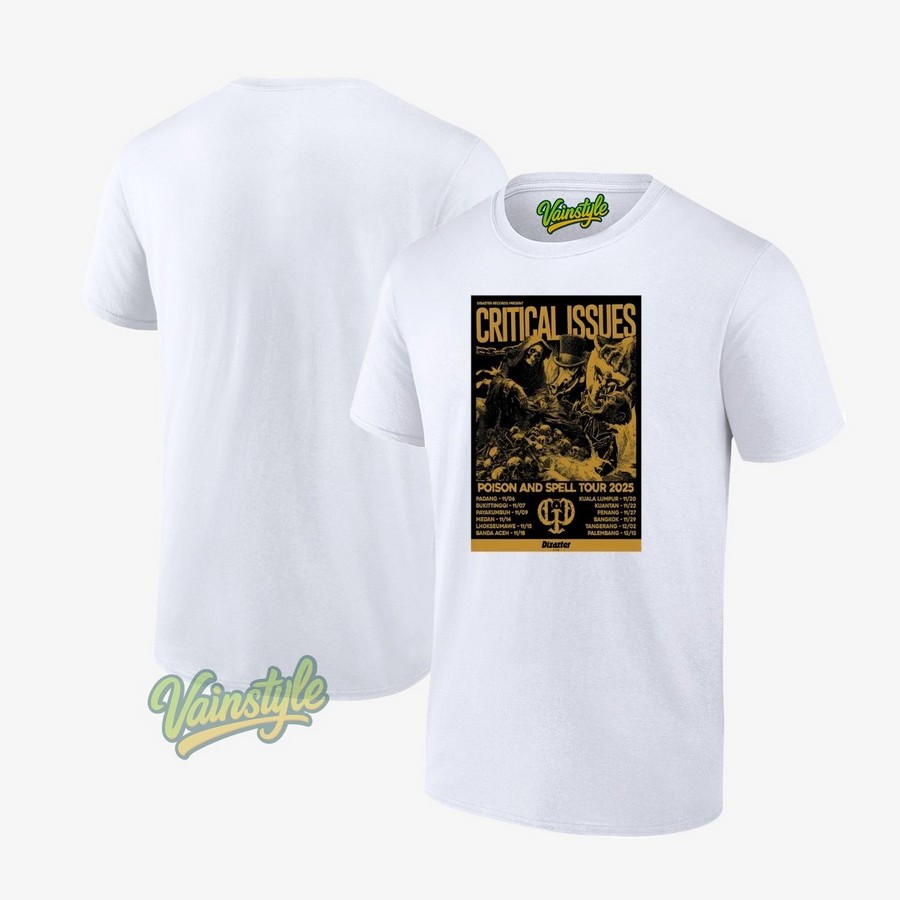 Critical Issues Poison And Spell Disaster Records Tour 2025 Poster T-Shirt Critical Issues Poison And Spell Disaster Records Tour 2025 Poster T-Shirt