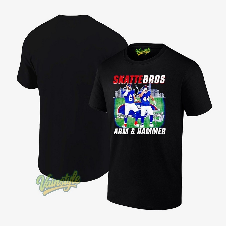 Dart And Skattebo Skattebros Arm And Hammer New York Giants Football Signatures T-Shirt
