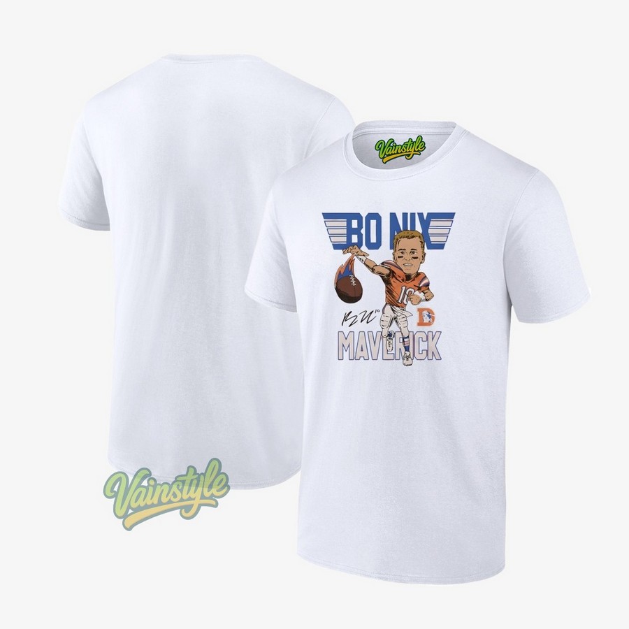 Denver Broncos Bo Nix Maverick Nfl Football Signature T-Shirt Denver Broncos Bo Nix Maverick Nfl Football Signature T-Shirt