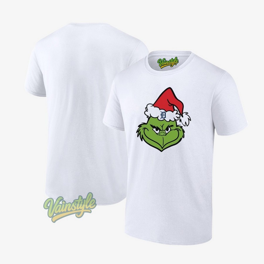 Detroit Tigers Vs The Grinch Mlb Baseball Christmas T-Shirt