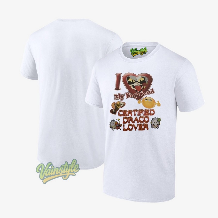 Draco I Love My Boyfriend Certified Draco Lover Cartoon T-Shirt Draco I Love My Boyfriend Certified Draco Lover Cartoon T-Shirt