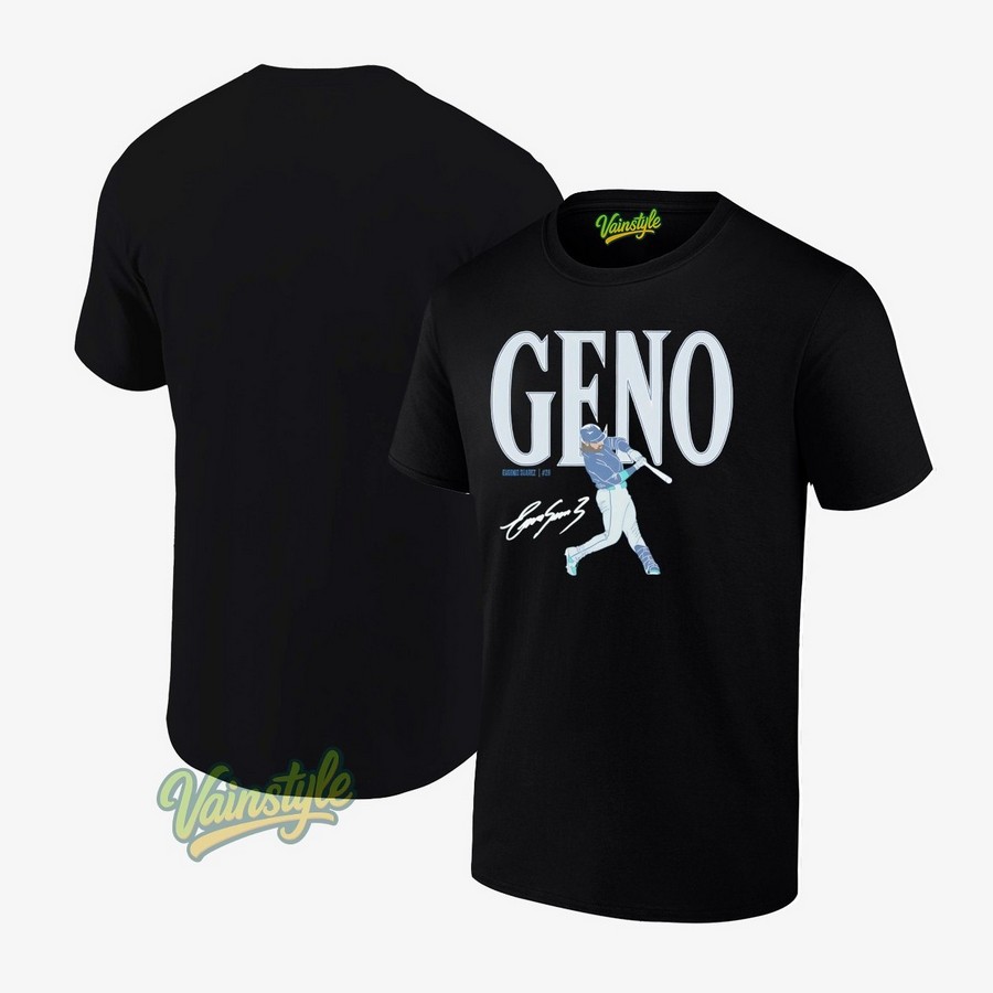 Eugenio Suarez Seattle Mariners Geno Baseball Mlb Signature T-Shirt Eugenio Suarez Seattle Mariners Geno Baseball Mlb Signature T-Shirt