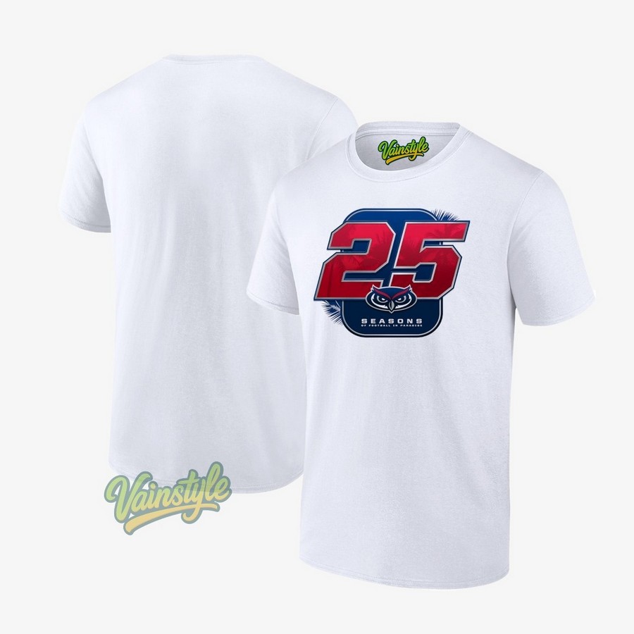 Florida Atlantic Owls Anniversary 25 Years Seasons Of Football In Paradise T-Shirt