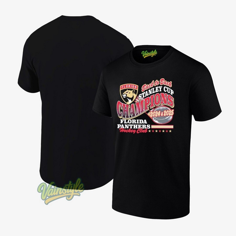 Florida Panthers Back To Back Stanley Cup Champions 2024-2025 Hockey Club T-Shirt Florida Panthers Back To Back Stanley Cup Champions 2024-2025 Hockey Club T-Shirt
