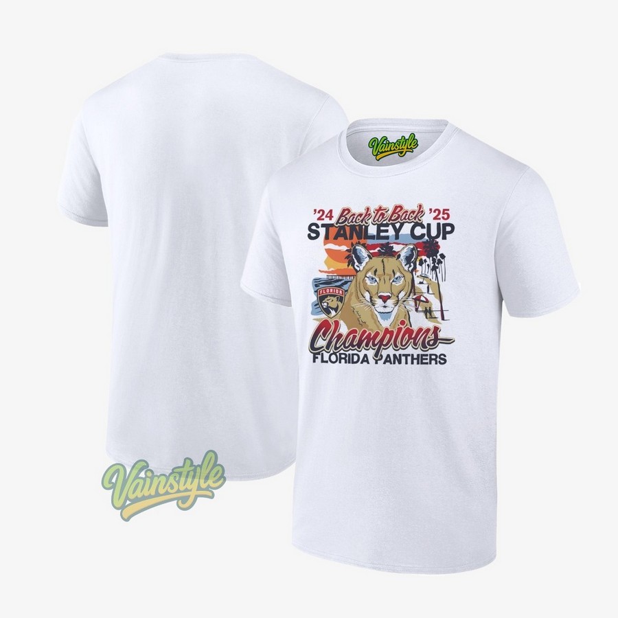 Florida Panthers Back To Back Stanley Cup Champions T-Shirt Florida Panthers Back To Back Stanley Cup Champions T-Shirt