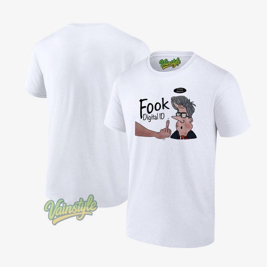 Fook Digital Id Middle Finger Cartoon T-Shirt
