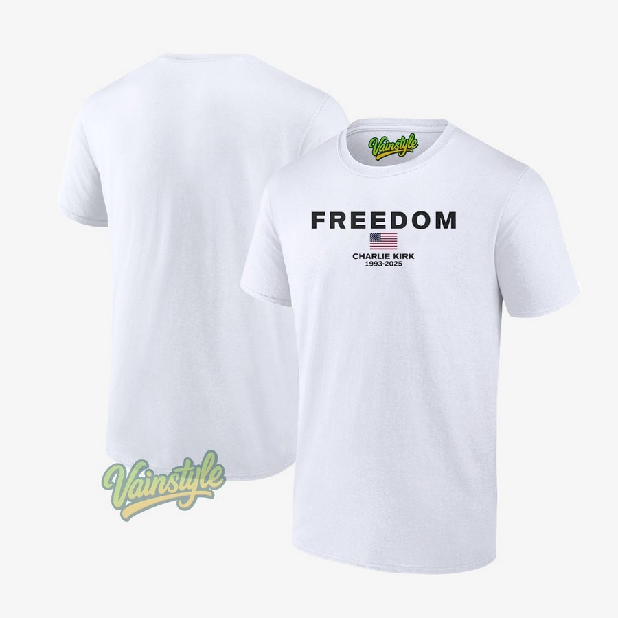 Freedom Charlie Kirk 1993 2025 America Flag T-Shirt