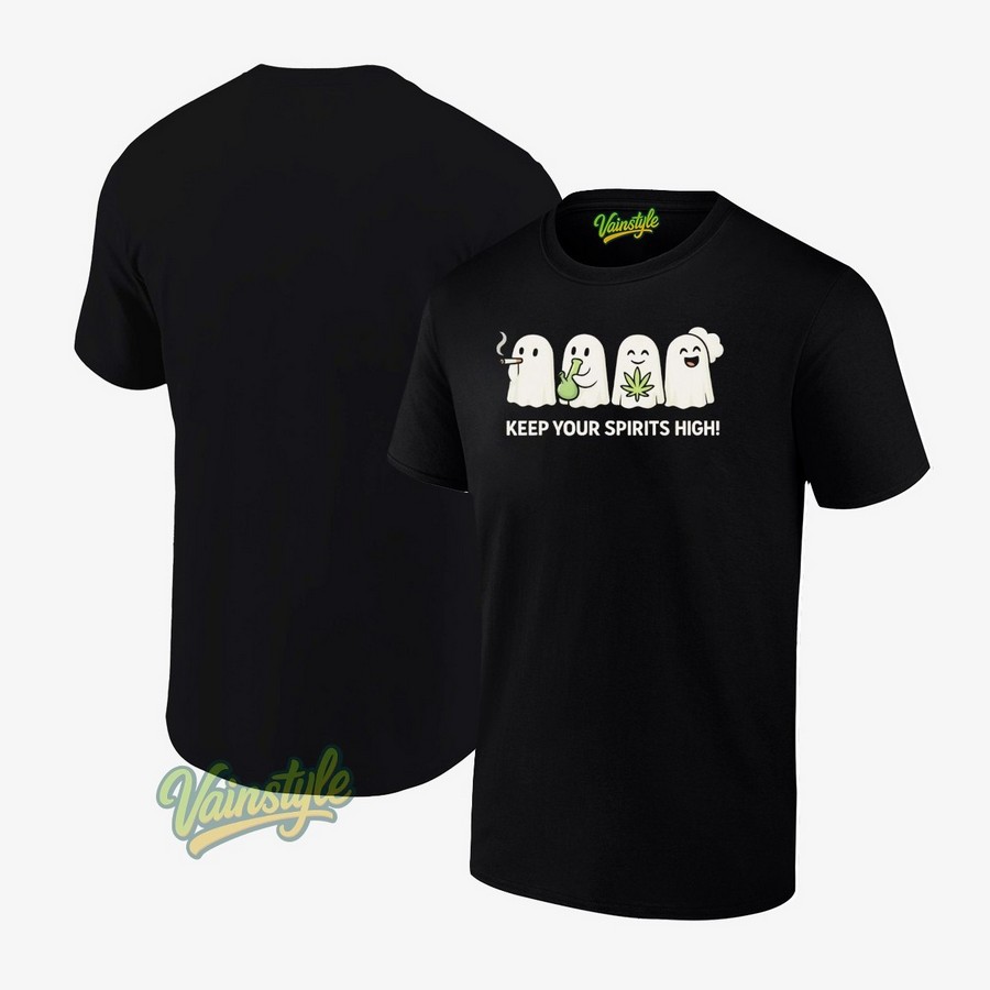 Ghost Smoking Weed Keep Your Spirits High Halloween T-Shirt Ghost Smoking Weed Keep Your Spirits High Halloween T-Shirt