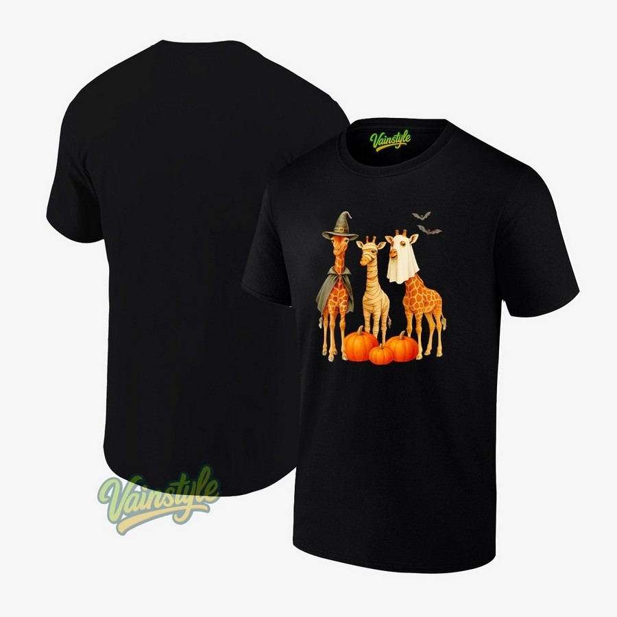 Giraffe Boo Mummy Witch Halloween T-Shirt