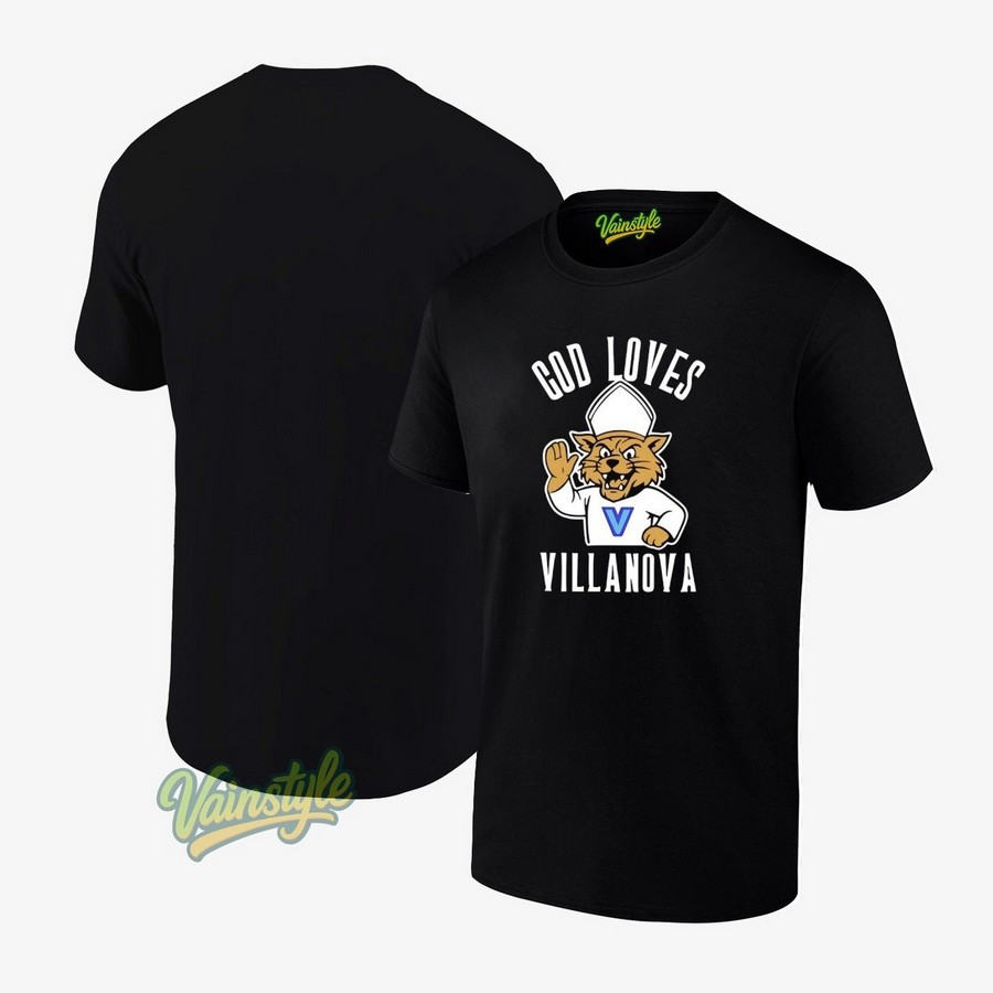 God Loves Villanova Wildcats Logo T-Shirt