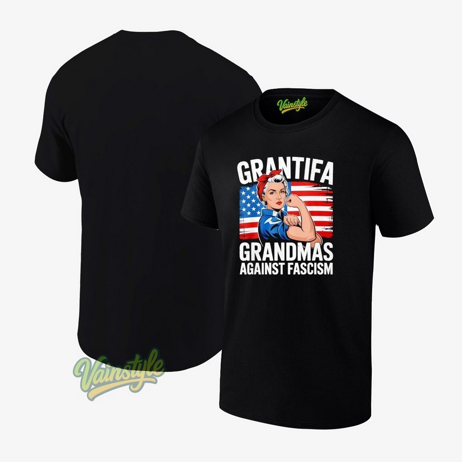Grantifa Grandmas Against Fascism Flag Resist No Kings 50501 T-Shirt