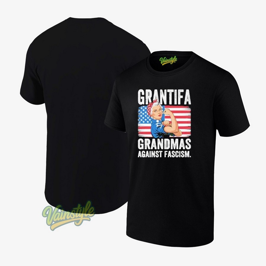 Grantifa Grandmas Against Fascism Us Flag T-Shirt