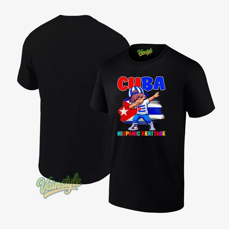 Hispanic Heritage Month Cuban Flag Cuba Dabbing T-Shirt