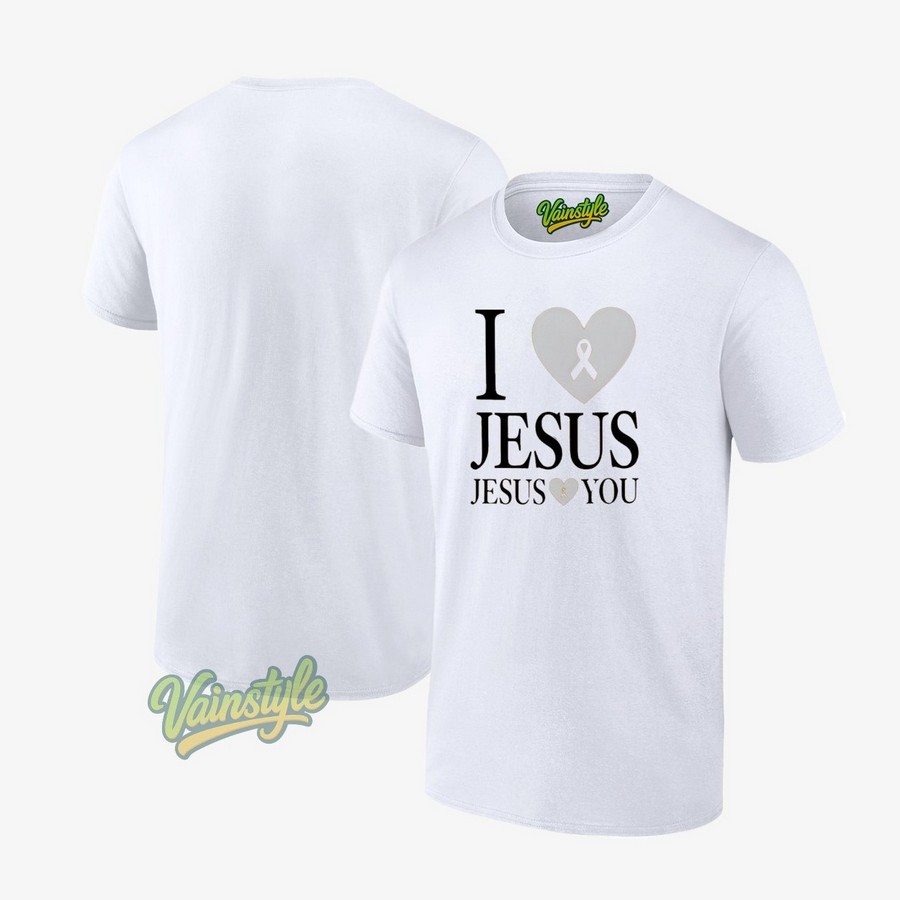 I Love Jesus Loves You Breast Cancer Awareness T-Shirt