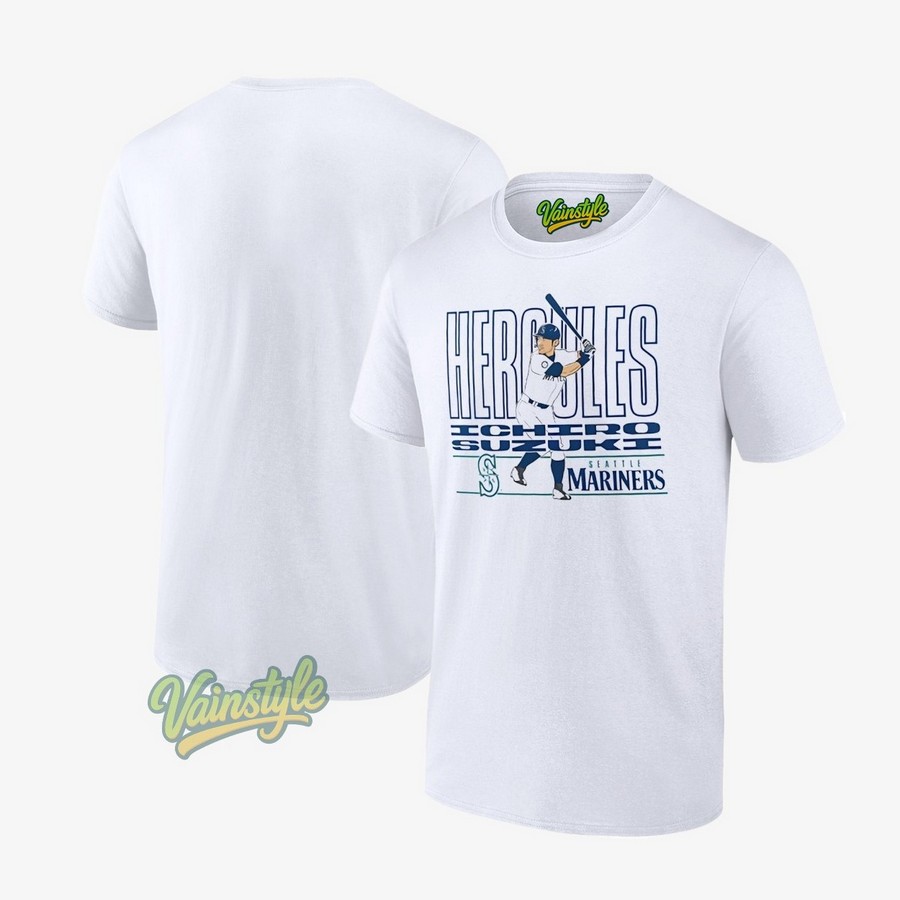 Ichiro Suzuki Seattle Mariners Cooperstown Baseball T-Shirt Ichiro Suzuki Seattle Mariners Cooperstown Baseball T-Shirt