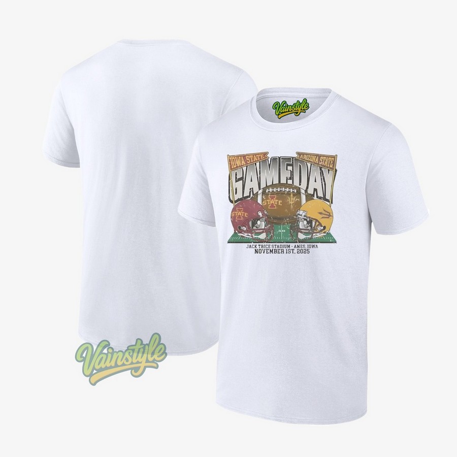 Iowa State Cyclones Ivory Football Vs Arizona State Sun Devils T-Shirt Iowa State Cyclones Ivory Football Vs Arizona State Sun Devils T-Shirt