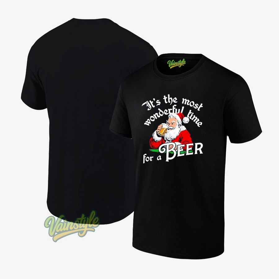 It’s The Most Wonderful Time For A Beer Santa Chrismas T-Shirt