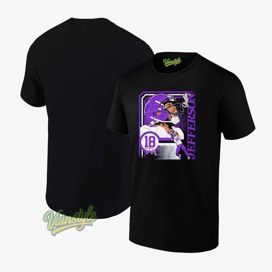 Justin Jefferson Minnesota Vikings Football Signature T-Shirt Justin Jefferson Minnesota Vikings Football Signature T-Shirt