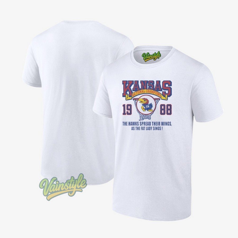 Kansas Jayhawks 1988 National Champions The Hawks Spread Their Wings T-Shirt