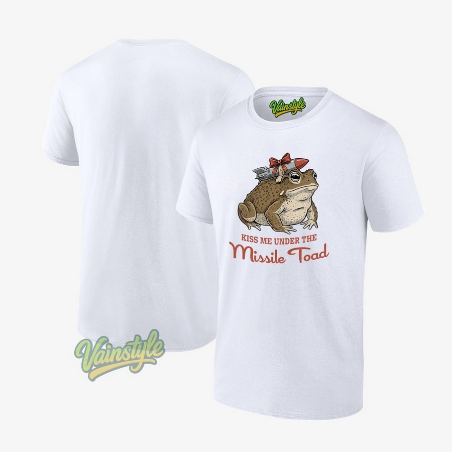 Kiss Me Under The Missile Toad Frog Christmas T-Shirt Kiss Me Under The Missile Toad Frog Christmas T-Shirt