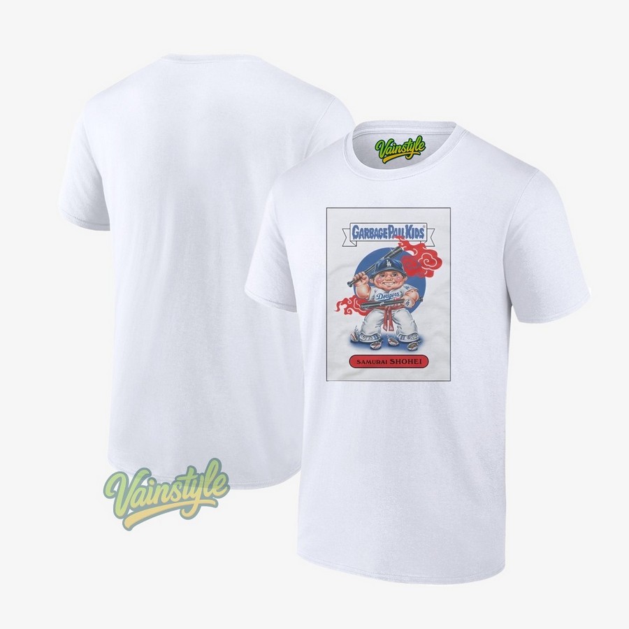 Los Angeles Dodgers Garbage Pail Kids Samurai Shohei T-Shirt Los Angeles Dodgers Garbage Pail Kids Samurai Shohei T-Shirt