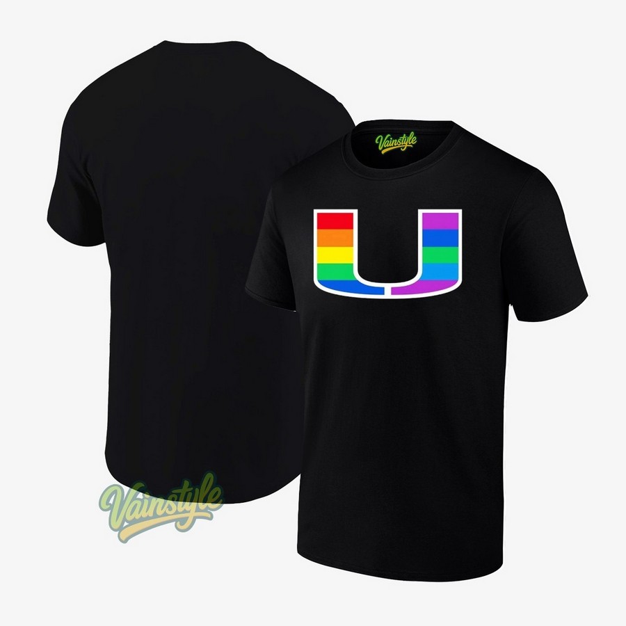 Miami Hurricanes Logo X Lgbt Rainbow T-Shirt Miami Hurricanes Logo X Lgbt Rainbow T-Shirt