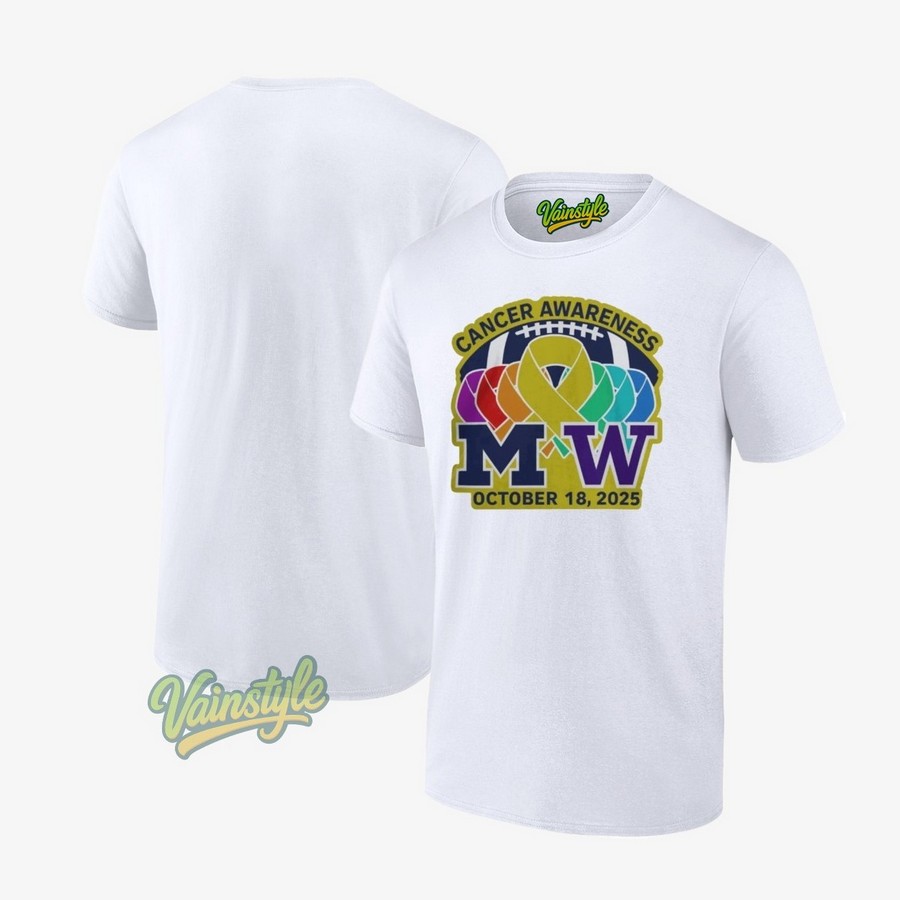 Michigan Wolverines Vs Washington Huskies Cancer Awareness 2025 Gameday T-Shirt