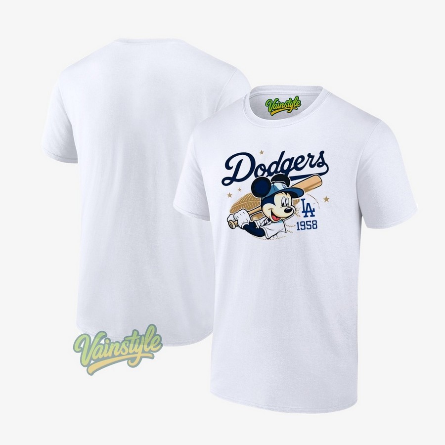 Mickey Mouse Dodgers Baseball 1958 T-Shirt Mickey Mouse Dodgers Baseball 1958 T-Shirt