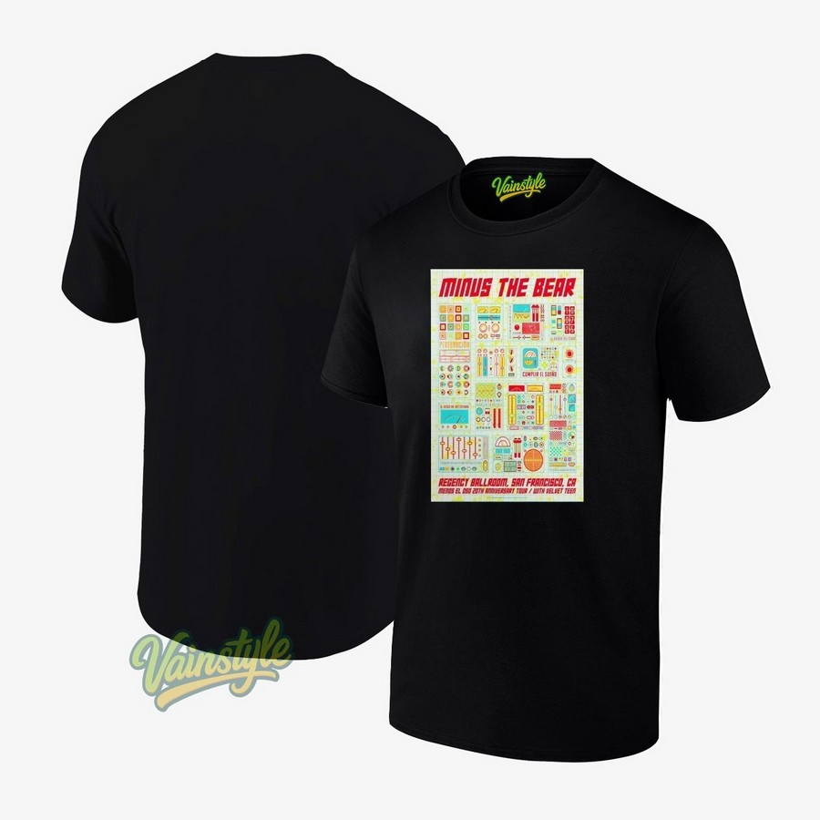 Minus The Bear Show San Francisco Ca 10 07 2025 Poster T-Shirt Minus The Bear Show San Francisco Ca 10 07 2025 Poster T-Shirt