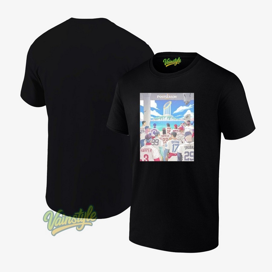 Mlb Postseason 2025 Anime Style Baseball Players Trophy T-Shirt Mlb Postseason 2025 Anime Style Baseball Players Trophy T-Shirt