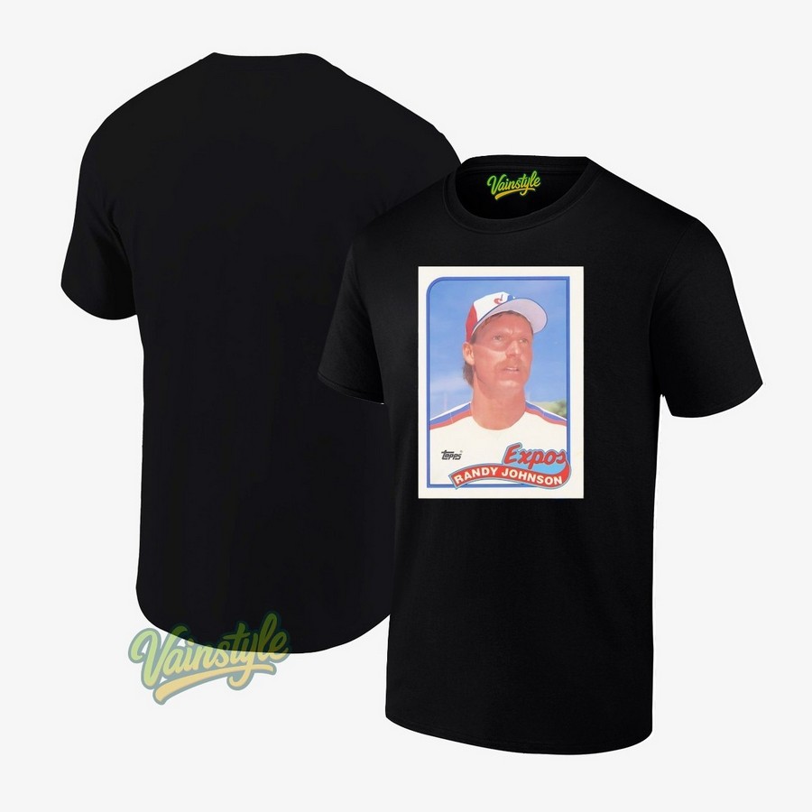 Montreal Expos Randy Johnson Baseball Card Player Mlb T-Shirt Montreal Expos Randy Johnson Baseball Card Player Mlb T-Shirt