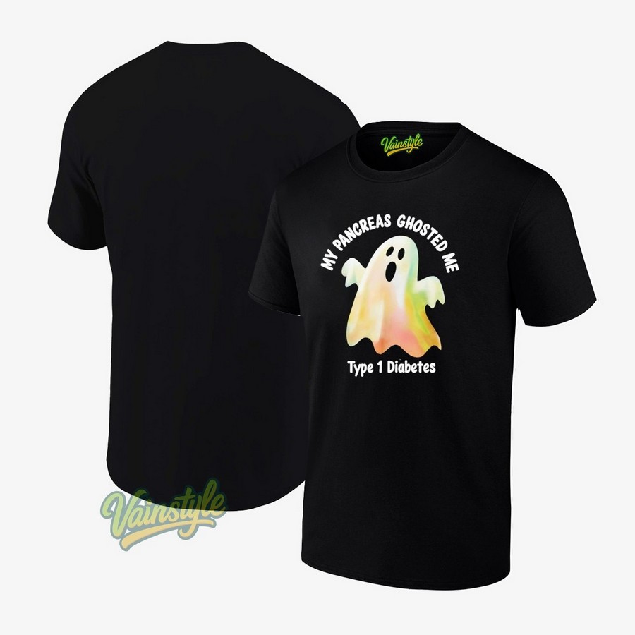 My Pancreas Ghosted Me Typa 1 Diabetes Halloween T-Shirt My Pancreas Ghosted Me Typa 1 Diabetes Halloween T-Shirt