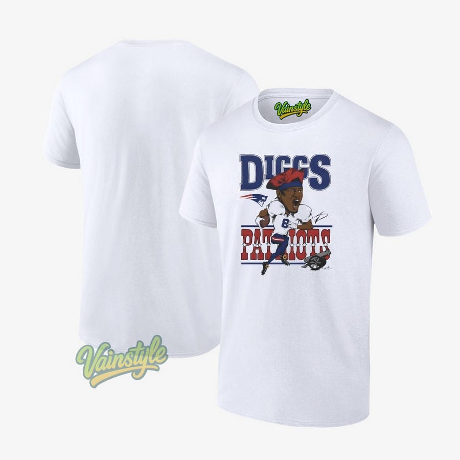 New England Stefon Diggs Nfl Football Signature Chibi T-Shirt New England Stefon Diggs Nfl Football Signature Chibi T-Shirt