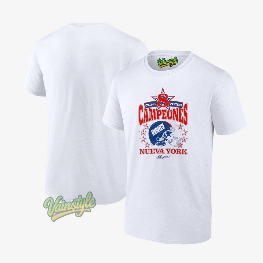 New York Giants Championship Ocho Veces Campeones Nueva York T-Shirt