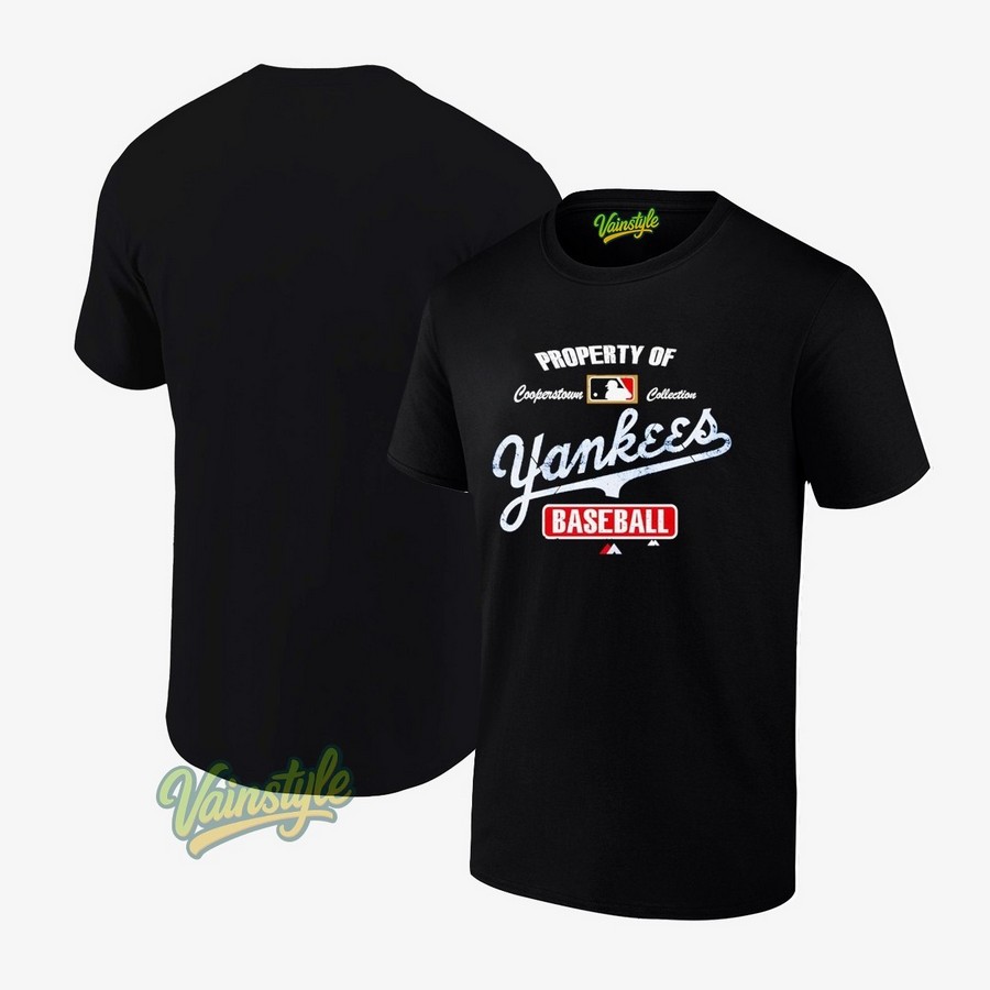 New York Yankees Cooperstown Property Of Baseball T-Shirt New York Yankees Cooperstown Property Of Baseball T-Shirt