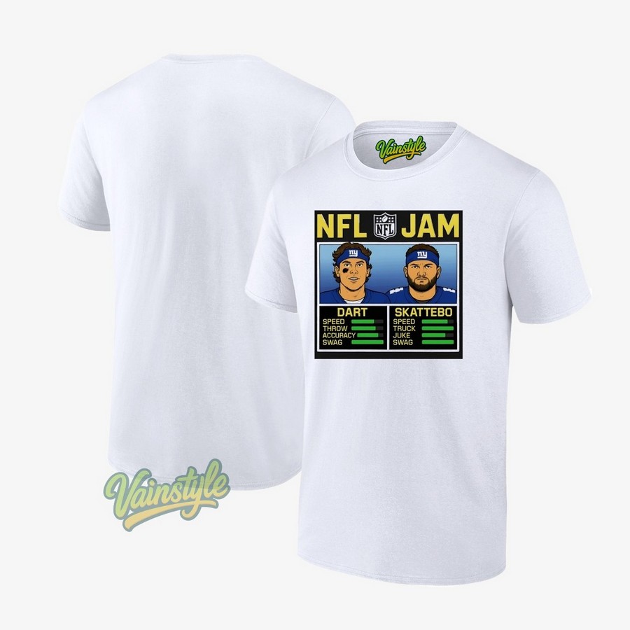 Nfl Jam Jaxson Dart And Cam Skattebo New York Giants Football T-Shirt