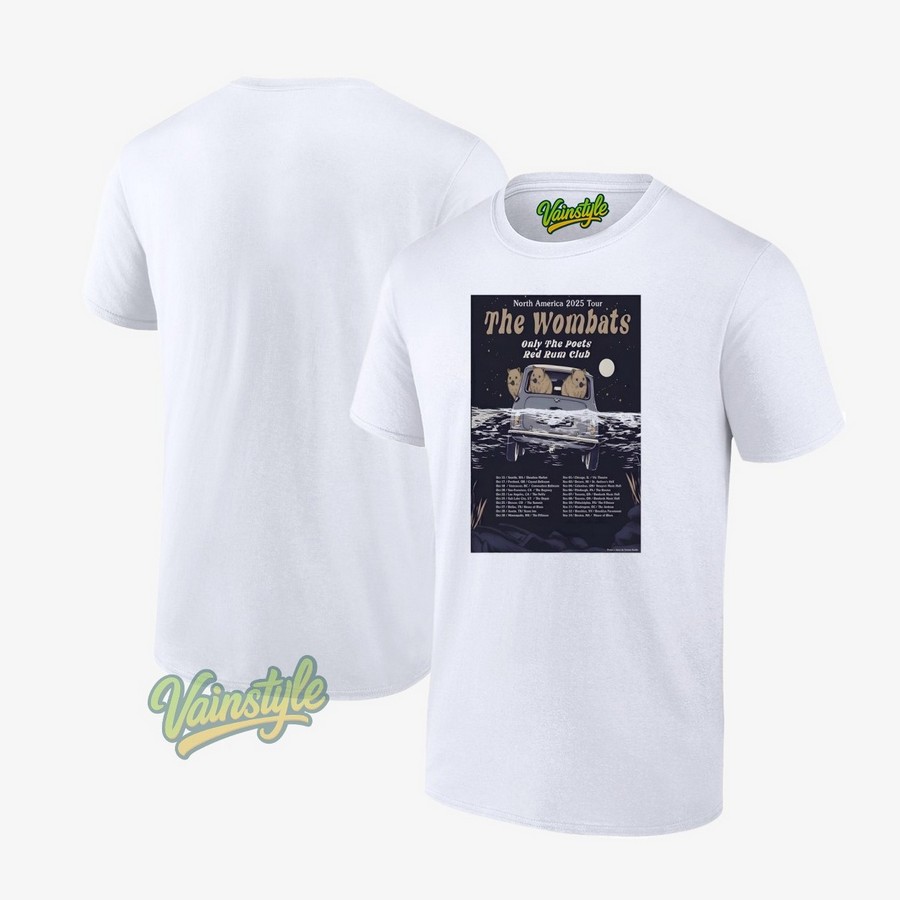 North American 2025 Tour The Wombats Poster T-Shirt North American 2025 Tour The Wombats Poster T-Shirt